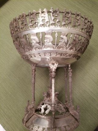 Antique Rare Persian Silver Pedestal Compote Bowl 10