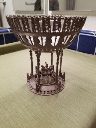 Antique Rare Persian Silver Pedestal Compote Bowl