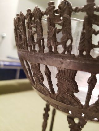 Antique Rare Persian Silver Pedestal Compote Bowl 3