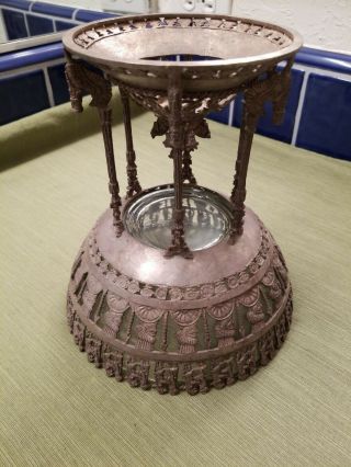 Antique Rare Persian Silver Pedestal Compote Bowl 6