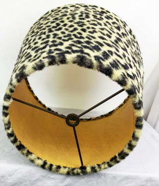 Leonard Foss Vintage HARD TO FIND 50s 60s Faux Fur Leopard Print Lamp Shade 2