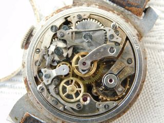 Vintage Polar Chronograph Black Face Small Watch Wristwatch - Spares