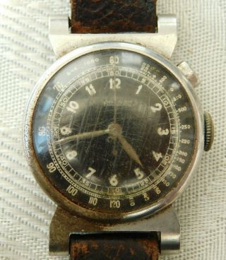Vintage Polar Chronograph Black Face Small Watch Wristwatch - Spares 3
