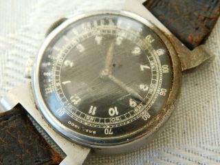 Vintage Polar Chronograph Black Face Small Watch Wristwatch - Spares 4