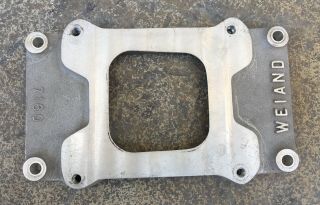 Vintage 7160 Weiand Blower Supercharger 471 Single Carb Adapter Plate Gasser