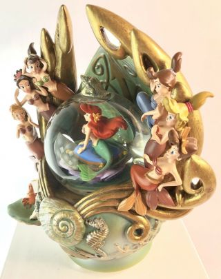 Rare Vintage 1998 Disney Little Mermaid Daughters Of Triton Snow Globe Prestine