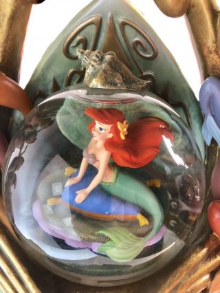 RARE Vintage 1998 Disney Little Mermaid Daughters Of Triton Snow Globe Prestine 2