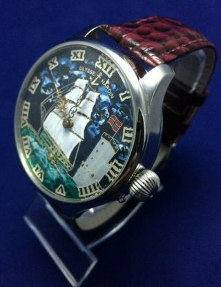 Luxury Vintage Watch ULYSSE NARDIN Art Work Dial Mechanical Men ' s Wristwatch 2