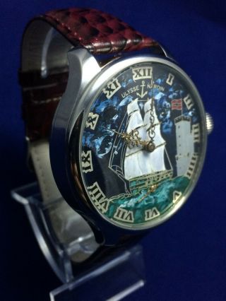 Luxury Vintage Watch ULYSSE NARDIN Art Work Dial Mechanical Men ' s Wristwatch 3