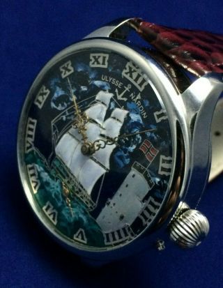 Luxury Vintage Watch ULYSSE NARDIN Art Work Dial Mechanical Men ' s Wristwatch 7