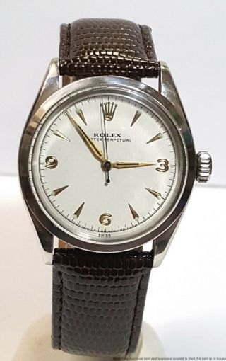 Rolex Bubbleback Orig Dial Oyster Perpetual Mens 6284 Watch Vintage