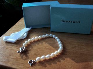 Vintage Tiffany & Co.  Cultured Pearls/sterling Silver Infinity Accent/bracelet