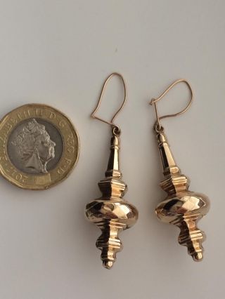 Vintage 9ct Gold Drop Earrings,