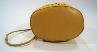 RARE Authentic Vintage CHANEL Yellow Silk Brocade Lambskin Floral Bucket Bag 5