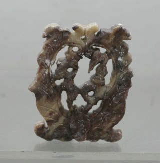 Stunning Antique Chinese Hand Carved Brown Jade Stone Ornament Circa 1930s