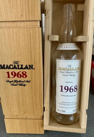 Macallan Vintage 1968 Year 33 Old Empty Bottle,  Box