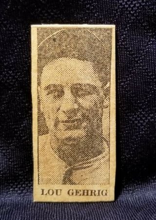 Late 1930s Lou Gehrig Penny Arcade Baseball Card Vtg York Yankees Team Rare