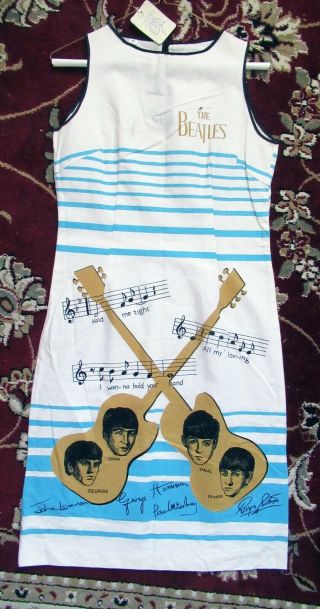 Beatles 1964 BEATLES DRESS VERY RARE NM W TAG & LABEL 2