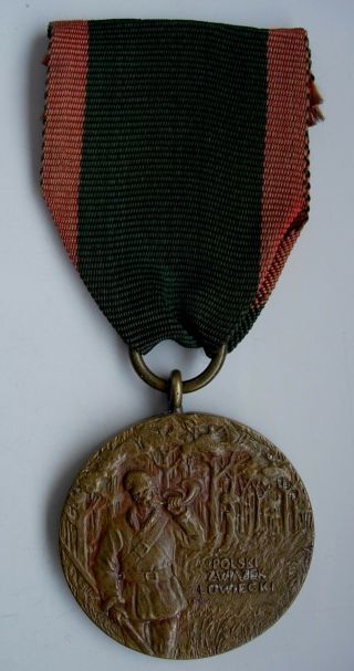 Polish Poland Medal Of Hunting Merit Early After Wwii