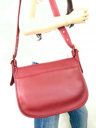 COACH Vintage Red Leather Patricia Legacy Flap Messenger Crossbody 9951 4