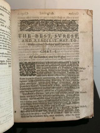 1626: ONE OF THE RAREST EARLY OF ENGLISH GARDENING - WOODCUTS RARE 7