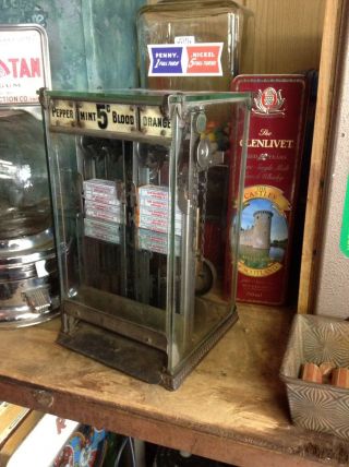 Rare 1901 Mansfield The Automatic Clerk Choice Pepsin Gum 5 Cent Machine &