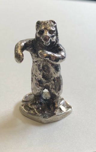 Solid Silver Miniature Bear 1907 Chester