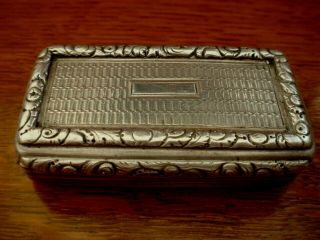 Solid Sterling Silver English Hallmarked William Iv 1830 Birmingham Snuff Box