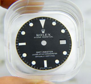 Rare Vintage Rolex Gmt - Master 1675 Mk1 Matte Black Tritium Watch Dial