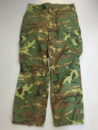 Vtg 1968 Military Vietnam Jungle Erdl Camo Cargo Pants Large Reg 60’s Rare Green