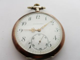 Antique German Solid Silver Pocket Watch Rose Gold Vgc Serviced Rare 12