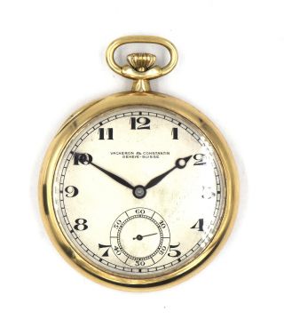 Antique Vacheron & Constantin 21 Jewels Pocket Watch 14k Yellow Gold Case C1918