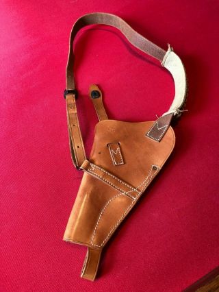 RARE WWII USMC Boyt 1944 Leather Shoulder Holster Victory 38 Special 2