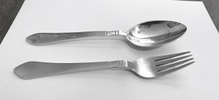 Early Vintage Georg Jensen Continental Antik Sterling Silver Fork & Spoon