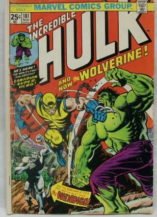 2 Vintage Marvel Comic Books: Captain America 148 4/72 & Incred Hulk 181 11/74 2