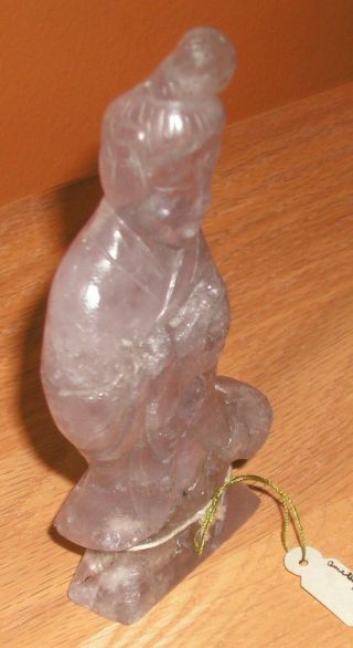 Antique Chinese Hand Carved Amethyst Buddha Figurine 4 