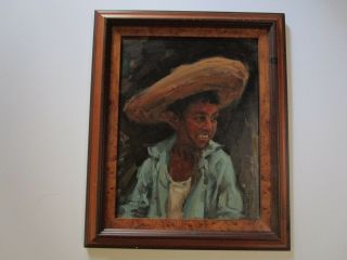 W Clarence Mcgrath Painting Portrait Little Boy Child Mexican? Vintage Listed