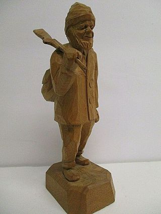 Early Marcel Guay Carved Wood Woodsman Hunter With Gun 6.  25 " Quebec Ca