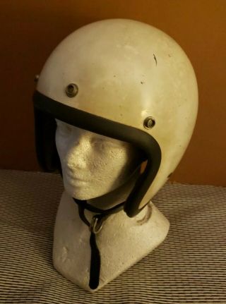 Vintage Bell Rt Toptex Helmet Motorcycle White Size 7 1960 