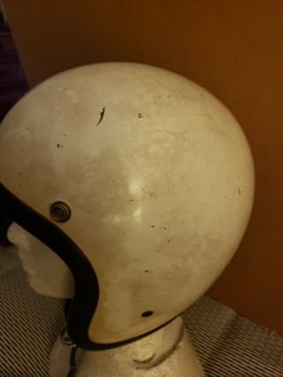 VINTAGE BELL RT TOPTEX HELMET MOTORCYCLE WHITE SIZE 7 1960 ' s 3