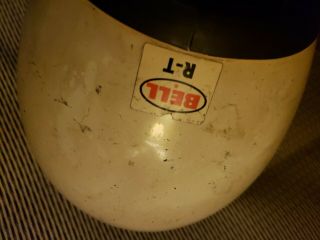 VINTAGE BELL RT TOPTEX HELMET MOTORCYCLE WHITE SIZE 7 1960 ' s 5