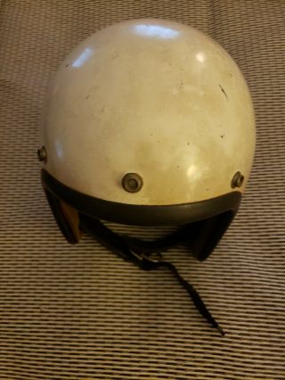 VINTAGE BELL RT TOPTEX HELMET MOTORCYCLE WHITE SIZE 7 1960 ' s 9