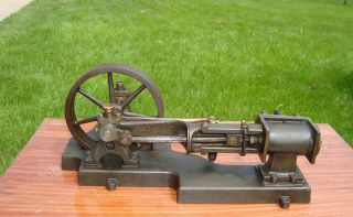Vintage Antique Cast Iron & Brass Steam Horizontal Steam Engine SIPP 2