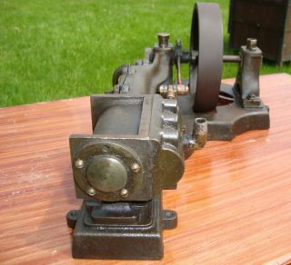 Vintage Antique Cast Iron & Brass Steam Horizontal Steam Engine SIPP 4