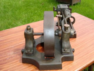Vintage Antique Cast Iron & Brass Steam Horizontal Steam Engine SIPP 5