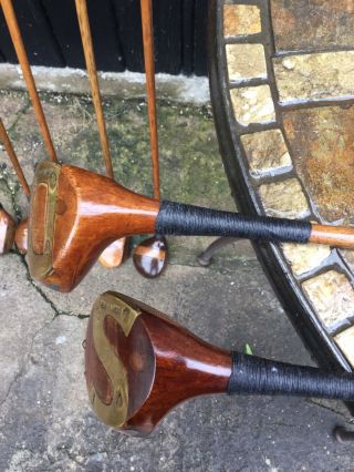 W.  M Gibson Patent Driver & Spoon Vintage Danga Wood golf clubs Like Hickory 8