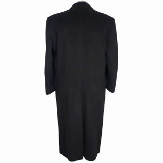 Vintage English Pure Cashmere Mens Overcoat Holt Renfrew Black Coat Large 42R 3