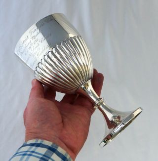 Sterling Silver Horse Ploughing Trophy Goblet.  Southwell,  Nottinghamshire 1911.
