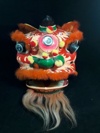 Vintage Chinese Year Celebration Dragon Parade Mask Paper Mache Head