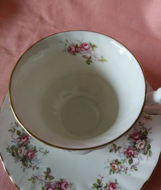 Vintage Royal Crest Pink Roses Bone China Tea Cup & Saucer England 2